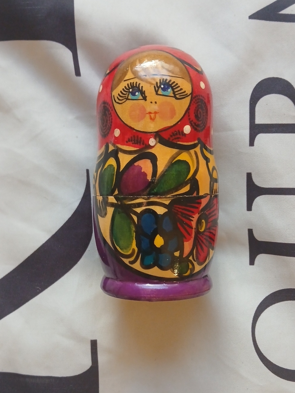 Hand-Painted Matryoshka Nesting Doll with Floral Motif